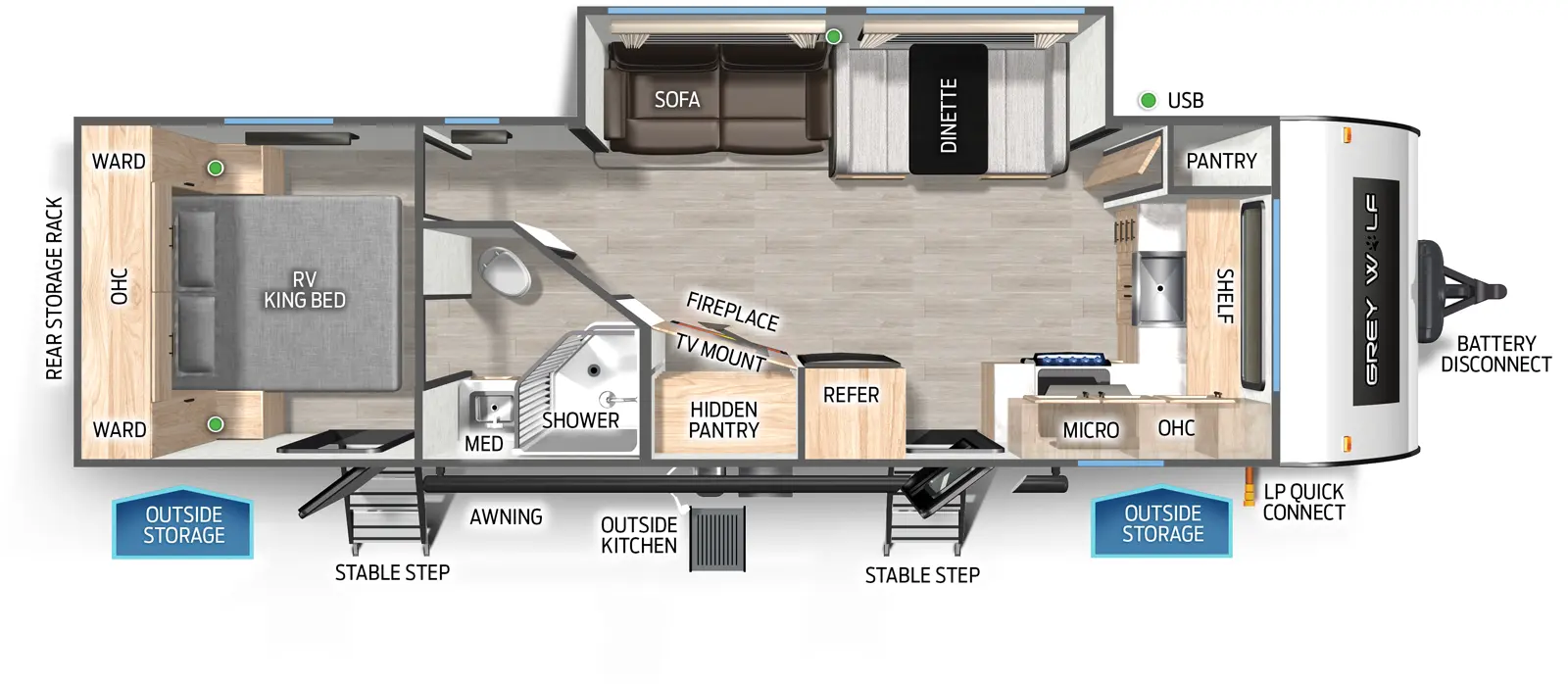 Grey Wolf 27GH Floorplan